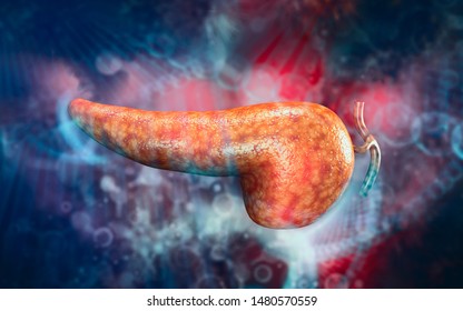 3d Model Pancreas In Digital Background