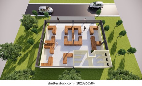 3d model render and floor plan design
