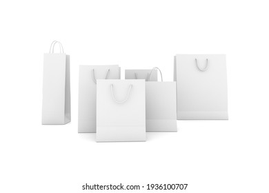 3d Model White Shopping Bag 