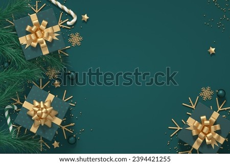 3D modeling and rendering of Christmas-themed elements gift box background