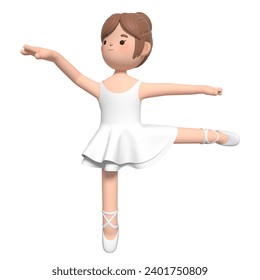 3D modeling and rendering of a dancing girl cartoon character. - Powered by Shutterstock