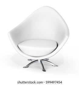 3d modern armchair on white background 3D illustration