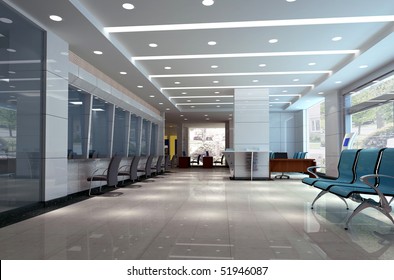 3d modern business hall