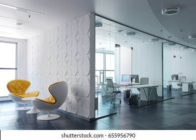 3d Modern Office Interior Render