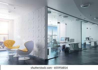 3d Modern Office Interior Render