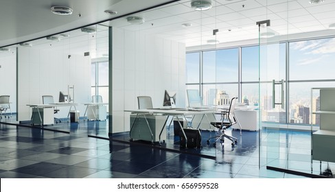 3d Modern Office Interior Render