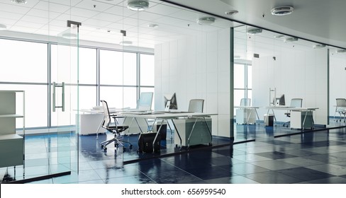 3d Modern Office Interior Render Stock Illustration 656959540 ...