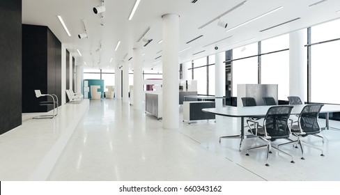 3d Modern Office Space Interior Render