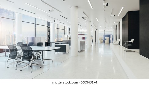 3d Modern Office Space Interior Render