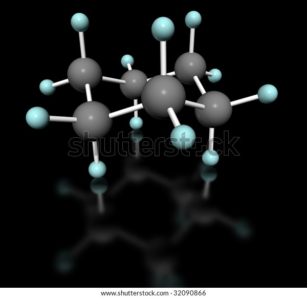 3d Molecular Model Cyclohexane Chair Conformation Stock Illustration 32090866