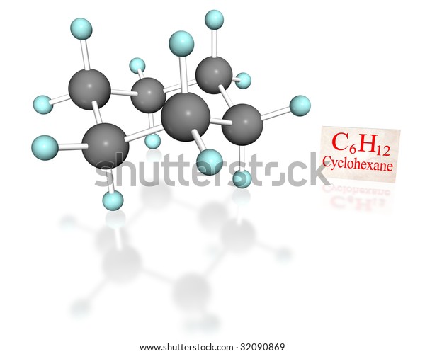 3d Molecular Model Cyclohexane Chair Conformation Stock Illustration 32090869