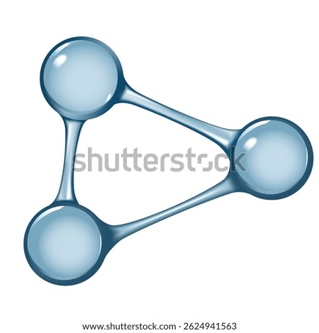 3d molecule vector blue tri molecule