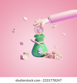 3d money saving back concept icon or 3d online money saving on back concept icon or 3d online bank
