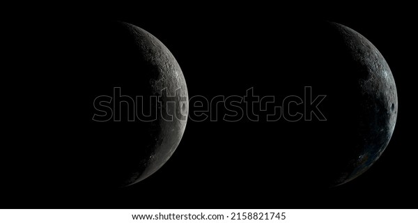 3D Moon Phase: Waning Crescent Moon with\
Normal Color and Moon Minerals\
Color