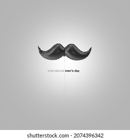 3d Moustache Shape Foil Balloon Represent International Men's Day.