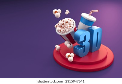 3D Movie Theater. 3D Illustration - Powered by Shutterstock