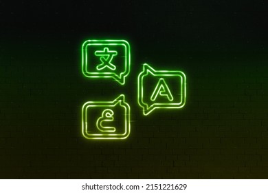 3D Multi Language Icon Neon Sign