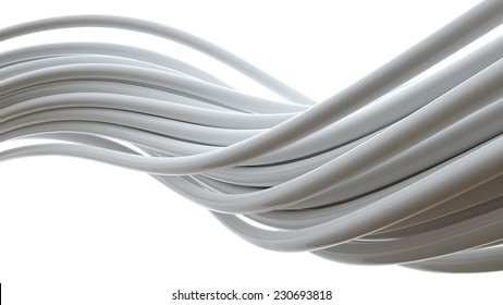 3d multicolored cable isolated on white background