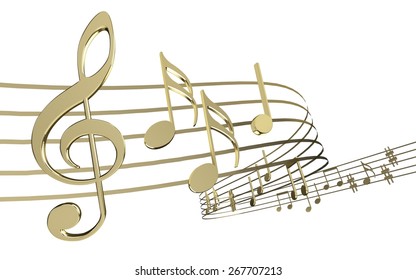 3D. Music, Musical Note, Sheet Music.