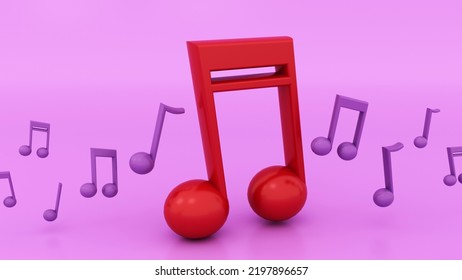 3D Musical Notes, Music Illustration, Musical Notation, Background For A Banner Or Advertisement Music Store, Disc Cover - 3d Rendering