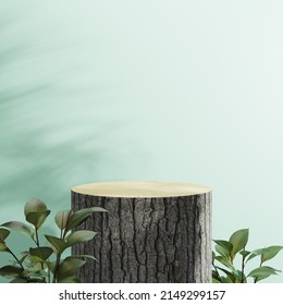 3d Nature Podium Product Stand Stage Promotion With Wood Cylinder