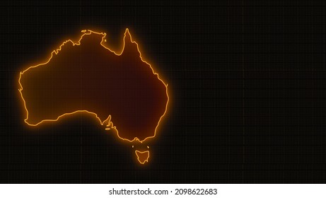 3d Neon Effect Australia Map