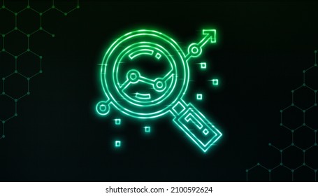 3d Neon Effect Risk Assessment Icon