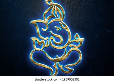 3d Neon Festive Ganesh Design Stock Illustration 1939002301 