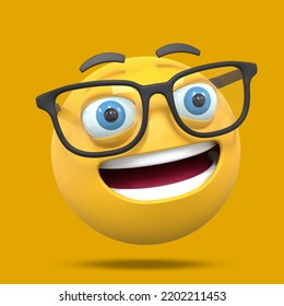 3d Nerd Eyeglasses Emoji Color Icon Stock Illustration 2202211453 ...