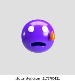 3d Nervous Emoji On White Isolated Stock Illustration 2172780121 ...