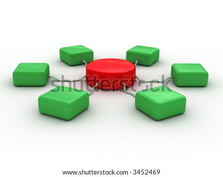 3d network concept (Conceptual 3D image can be used as abstract background for printing and web)