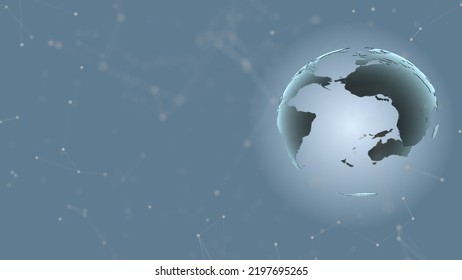  3d Network Data Connection Technology Digital Background With Earth