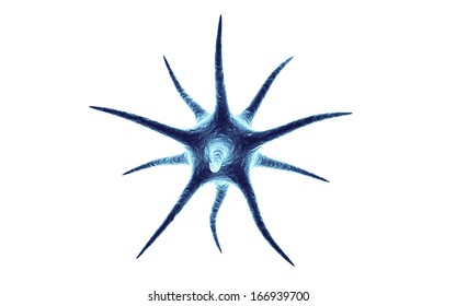 3d Neuron In White Background