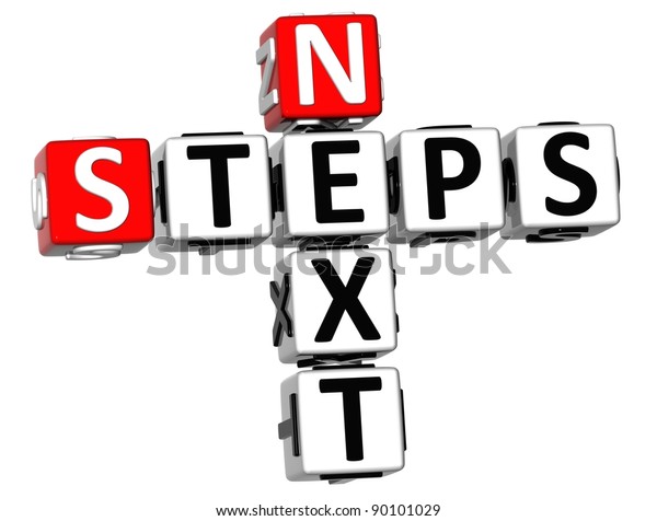 Ilustraci n De Stock Sobre 3d Next Steps Crossword On White 90101029