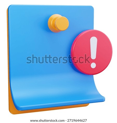 3D Note Memo Alert Warning