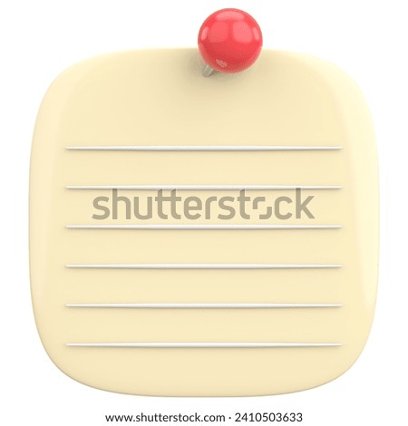 3D note paper. 3D illustration.