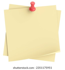 3D notepad. Sticky note. 3D illustration.