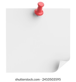 3D notepad. Sticky note. 3D illustration.