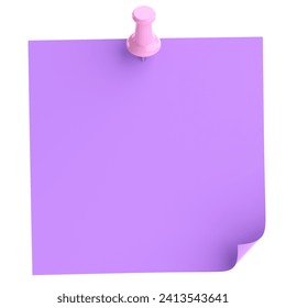 3D notepad. Sticky note. 3D illustration.