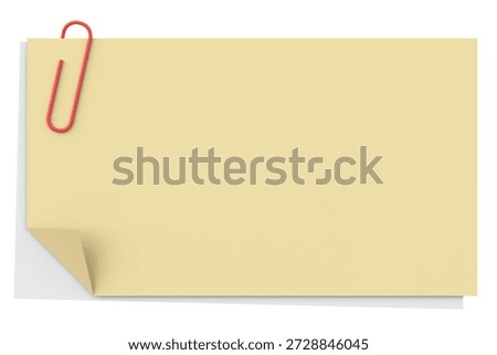 3D notepad. Sticky note. 3D illustration.