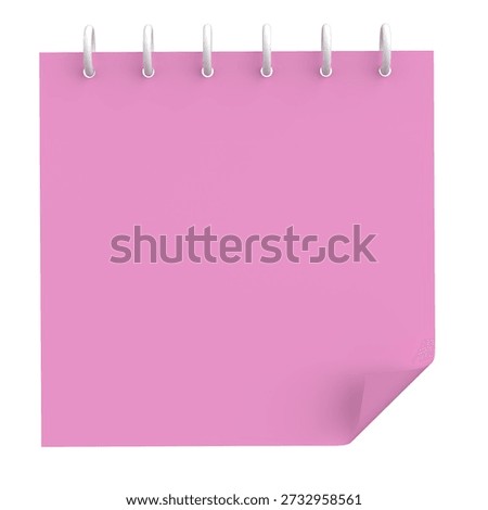 3D notepad. Sticky note. 3D illustration.