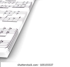 3D notes on a white background