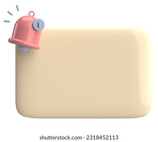 3D notification box. 3D illustration.