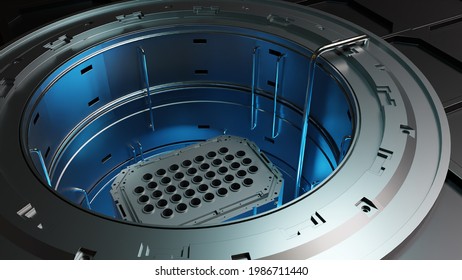 3d Nuclear Reactor Core Atomic Energy Generation, 3d Illustration