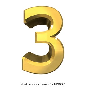 3d golden number 3 isolated clipping stock illustration 146921552