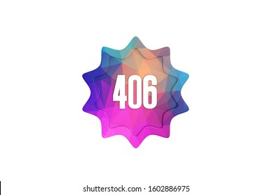 3D Number 406 with modern pattern isolated on white color background, 3d illustration.