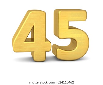 3d Number 45 Gold