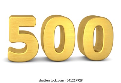 3d Number 500 Gold