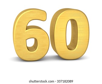 3d Number 60 Gold