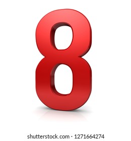 3d Shiny Red Number Collection 8 Stock Illustration 120044464 ...